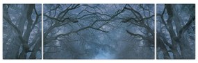 Obraz lasu we mgle (170x50 cm)