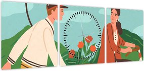 Obraz - Piękny dzień (z zegarem) (90x30 cm)