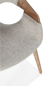 Beżowe tapicerowane fotele jadalniane zestaw z podłokietnikami 2 szt. Elif – MOME