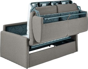 Kanapa 4-osobowa z ekspresowym mechanizmem rozkładania z tkaniny CALIFE - Kolor: jasnoszary - Wymiary miejsca do spania: 160 cm - Materac 22 cm z pamięcią kształtu