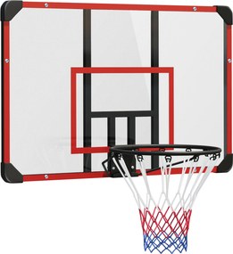 SPORTNOW Koszykówka do montażu na ścianie, Wewnętrzna/Zewnętrzna, wytrzymała tablica PC, siatka nylonowa, obręcz stalowa, 113x61x73 cm