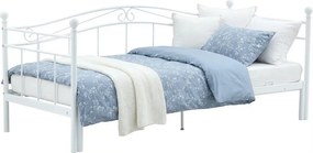 Białe metalowe rozsuwane łóżko N5-S09