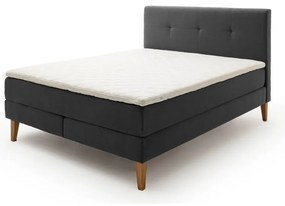 Antracytowe łóżko boxspring 180x200 cm Stockholm – Meise Möbel