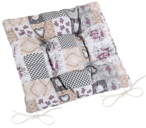 Bellatex Siedzisko DITA pikowane Patchwork love, 40 x 40 cm