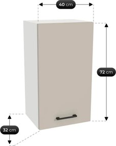 Zestaw Mebli Kuchennych MODERN 260 cm Kaszmir/Biały Nowoczesny