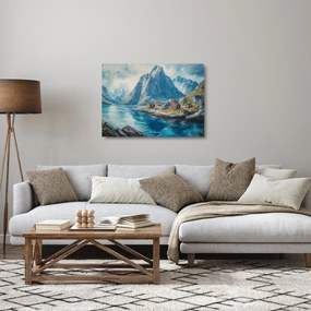 Obraz na szkle - Norweskie miasteczko (70x50 cm)