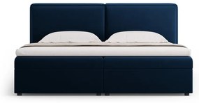 Ciemnoniebieskie łóżko boxspring ze schowkiem 160x200 cm Arendal – Cosmopolitan Design