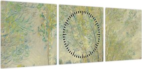 Obraz - Claude Monet, The Willows, reprodukcje (z zegarem) (90x30 cm)