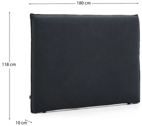 Antracytowy tapicerowany zagłówek 180x118 cm Jaira – Kave Home