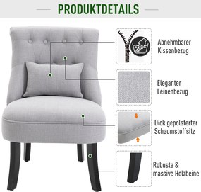 HOMCOM Relax Chair z poduszką oparcia Krzesło TV Podniesione stopy