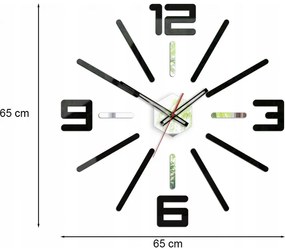 Zegar ścienny naklejany duży nowoczesny akrylowy na ścianę do salonu loft