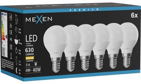 Mexen Nova 6x żarówka LED E14, G45, 6W, Ciepła - 3000K, 630 lm - L101-E14-0630-01x06