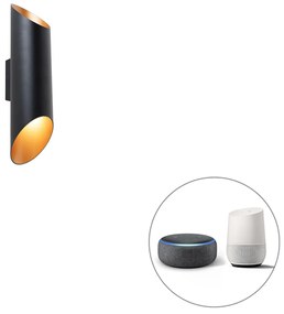 Inteligentna lampa ścienna czarna 9,6 cm w tym 2 WiFi GU10 - Organo Nowoczesny Oswietlenie wewnetrzne
