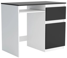 Biurko komputerowe młodzieżowe szkolne 90 cm REMI1 Biały/Czarny
