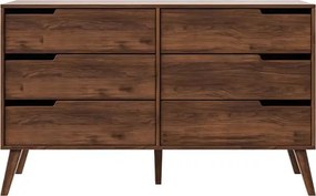 Komoda Clover II – nowoczesna komoda z 6 szufladami, frezowanymi frontami i drewnianymi nogami