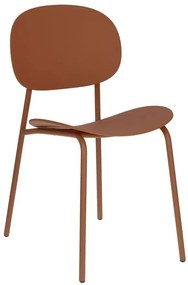 Minimalistyczne brązowe krzesło z metalowymi nogami Z2-R48