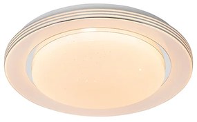 Lampa sufitowa biała 38 cm w komplecie z LED i pilotem - Jochem Nowoczesny Oswietlenie wewnetrzne