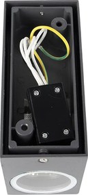 Zestaw 4 lamp ściennych ciemnoszary 2-światła IP44 - Baleno