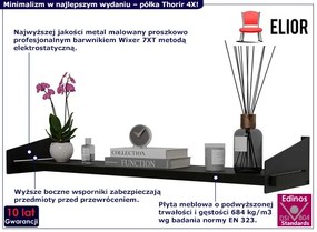 Czarna wisząca półka nad biurko - Netfox 4X