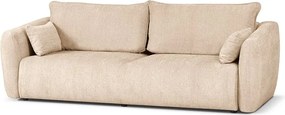 DALLAS – sofa 3-osobowa z funkcją spania 140x196 cm, tkanina Raven 24 kremowa