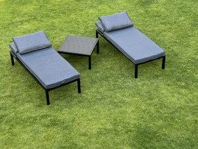 Komplet Leżaków Ogrodowych Stalowe Leżanki Na Balkon z Poduchami
