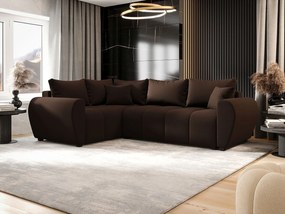 BEDANTE narożnik MOLISA L PLUS Cosmic 800 lewa brązowy z funkcją spania sofa w kształcie litery L z pojemnikiem na pościel