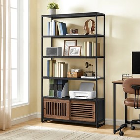 Regał E1121 BK, metal, czarny