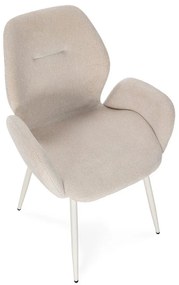 Beżowe tapicerowane fotele jadalniane zestaw 2 szt. Ansu – Marckeric