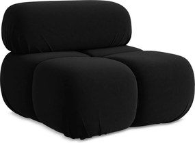 Fotel - z tkaniny welwetowej - czarny - LOKUA