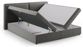 Szare łóżko boxspring ze schowkiem 180x200 cm Arendal – Cosmopolitan Design