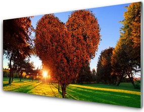 Panel Szklany Drzewo w Kształcie Serca