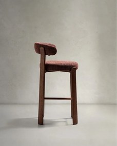 Brązowy/w ciemnym naturalnym kolorze hoker z litego drewna jesionowego (wysokość siedziska 75 cm) Granite – Kave Home