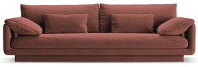 Różowa aksamitna sofa 250 cm Torino – Micadoni