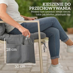 Outsunny Poduszka wodoodporna antypoślizgowa na huśtawkę outdoorowa z oparciem i paskami 150 x 100 cm ciemnoszara | Aosom PL