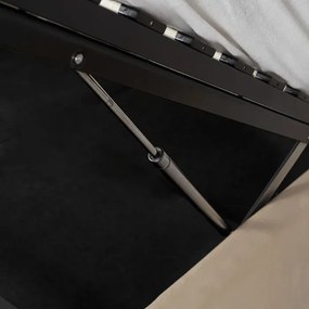Łóżko Tapicerowane 160x200 cm HAGA ze Stelażem i Pojemnikiem Dwuosobowe Welurowe Kremowe Nowoczesne