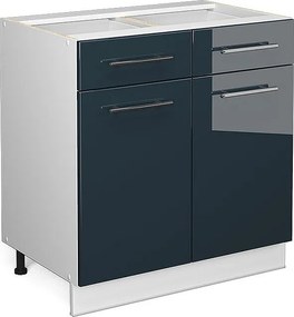 Szafka dolna do kuchni ciemnoniebieski wysoki połysk 80x51.6x82 fame-line
