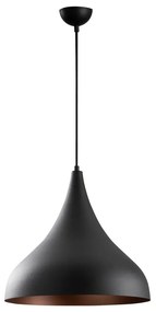 Czarna lampa wisząca z metalowym kloszem ø 41 cm Berceste – Opviq lights