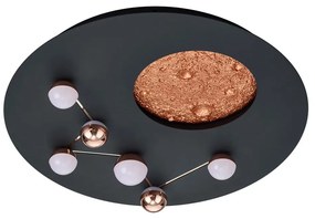 Czarno-brązowa lampa sufitowa LED ø 50 cm Zodiac – Trio