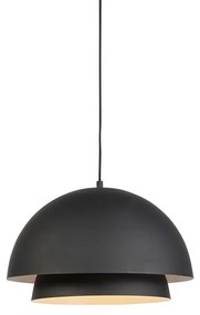Skandynawska lampa wisząca czarna z białym 2-warstwowym - Claudius Nowoczesny Oswietlenie wewnetrzne