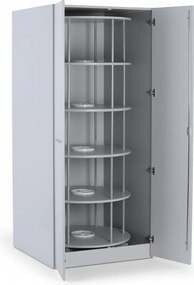 Szafa z obrotowym regałem na segregatory, 5 poziomów, zamykana na klucz, szary