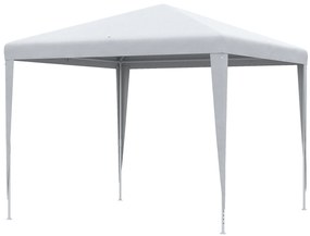 Outsunny Pawilon Ogrodowy Imprezowy Pawilon Pawilon Ogród Festiwalowy Namiot System Klikający 90 g/m² PE-Plachta Stal Biały 2,7 x 2,7 m