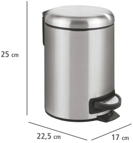 Kosz na śmieci ze stali nierdzewnej LEMAN, Easy Close, 3 l, WENKO