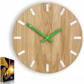 Zegar na ścianę nowoczesny drewniany z cichym mechanizmem okrągły solidny
