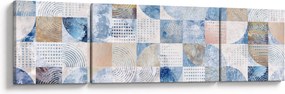 Obraz - Geometryczne kształty na ścianie (170x50 cm)