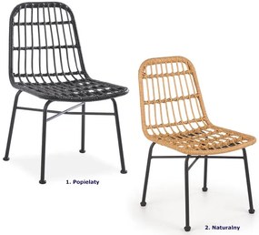 Popielate rattanowe krzesło tarasowe Z3-F23