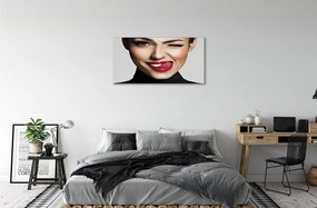 Zdjęcie na płótnie Kobieta z Czerwonymi Ustami