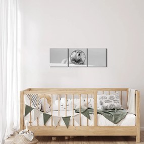 Obraz - Niedźwiedź polarny (z zegarem) (90x30 cm)