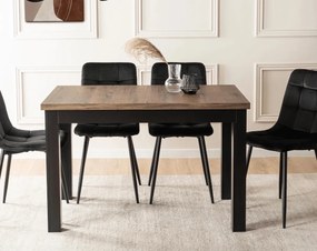Loftowy stół rozkładany Skubi 120-160 cm, orzech/czarny