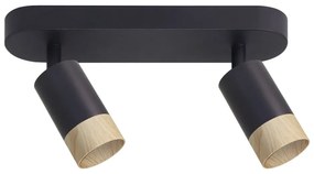 Czarno-naturalna lampa sufitowa z metalowym kloszem 34x5.5 cm Conti – Candellux Lighting