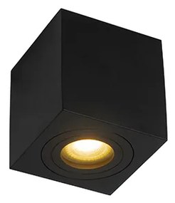 Nowoczesny kwadratowy reflektor łazienkowy czarny - Capa